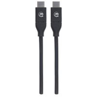 Manhattan USB-kabel USB 2.0 USB-C stekker, USB-C stekker 2.00 m Zwart 355247 - thumbnail