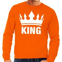 Bellatio Decorations oranje Koningsdag King sweater - trui - voor heren - oranje supporters kleding