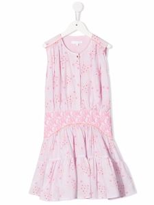 Chloé Kids robe évasée à fleurs - Rose