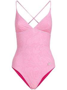 ETRO maillot de bain à patch logo - Rose