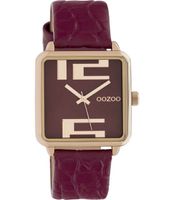 OOZOO Timepieces Horloge Croco Burgundy | C10368 - thumbnail