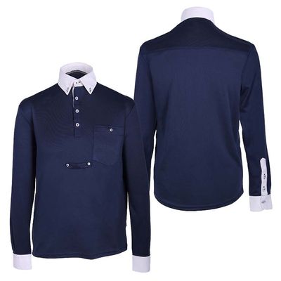QHP Roald kinder wedstrijdshirt donkerblauw maat:152