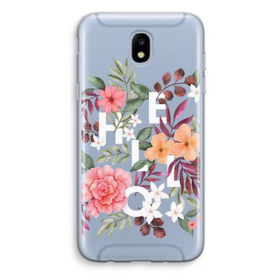 Hello in flowers: Samsung Galaxy J5 (2017) Transparant Hoesje