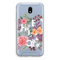 Hello in flowers: Samsung Galaxy J5 (2017) Transparant Hoesje