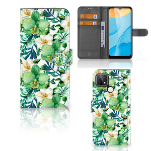 OPPO A15 Hoesje Orchidee Groen