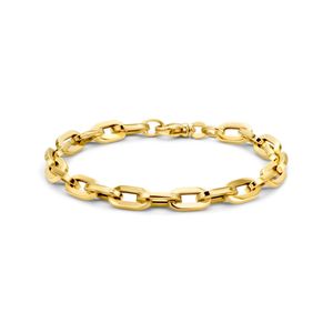 Armband Paperclipschakel geelgoud 6,5 mm 19,5 cm