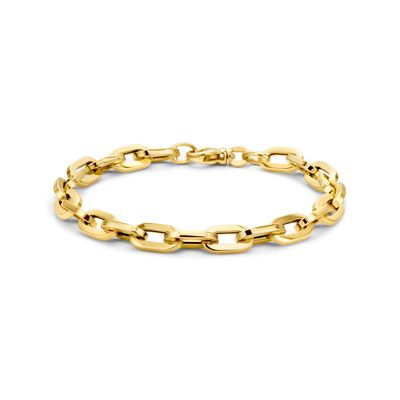 Armband Paperclipschakel geelgoud 6,5 mm 19,5 cm