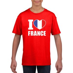 I love France/ Frankrijk supporter shirt rood jongens en meisjes XL (158-164)  -