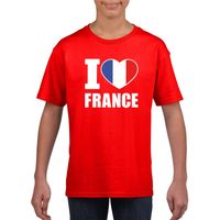 I love France/ Frankrijk supporter shirt rood jongens en meisjes XL (158-164)  - - thumbnail