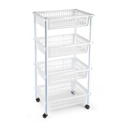 Plasticforte Keukentrolley op wieltjes - 4-laags - transparant - kunststof - 40x50x85 cm Plasticforte Keukentrolley op wieltjes - 4-laags - transparant - kunststof - 40x50x85 cm