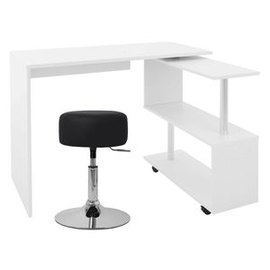 Bureau met vier wielen 150x88x75 cm Wit MDF ML-Design