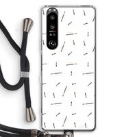 Hipster stripes: Sony Xperia 1 III Transparant Hoesje met koord