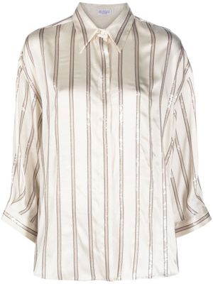 Brunello Cucinelli blouse à ornements en sequins - Tons neutres