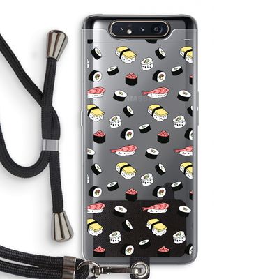 Sushi time: Samsung Galaxy A80 Transparant Hoesje met koord