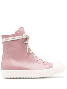 Rick Owens baskets montantes en cuir - Rose