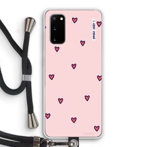 Hartjes: Samsung Galaxy S20 Transparant Hoesje met koord