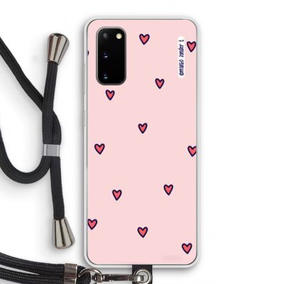 Hartjes: Samsung Galaxy S20 Transparant Hoesje met koord