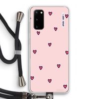 Hartjes: Samsung Galaxy S20 Transparant Hoesje met koord