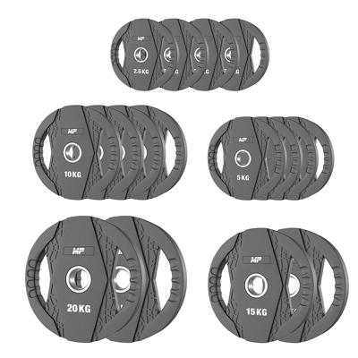 Muscle Power Olympische rubber halterschijf set 140KG