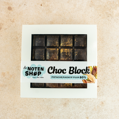 Choc block pistache/kadayif puur 80% 100 gram