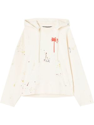 Palm Angels hoodie à imprimé tâches de peinture - Blanc