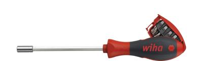 Wiha SB38090101 Schroevendraaier met bitmagazijn magnetisch assorti met 8 bits, 1/4" in blister - 33007