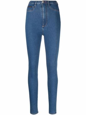 Philipp Plein jean slim à taille haute - Bleu