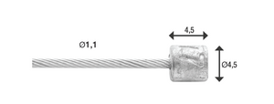 Elvedes Schakel binnenkabel 4000mm RVS Slick Ø1,1mm / N-nippel (op kaart)