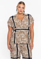 Yoek T-Shirt straight TILES | Beige | Maat 38/40 Yoek T-Shirt straight TILES | Beige | Maat 38/40