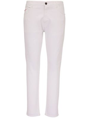 Isaia jean slim à logo brodé - Blanc