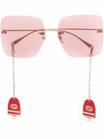 Gucci Eyewear lunettes de soleil à monture carrée - Or - thumbnail