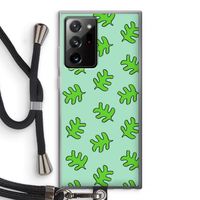 Groene blaadjes: Samsung Galaxy Note 20 Ultra / Note 20 Ultra 5G Transparant Hoesje met koord