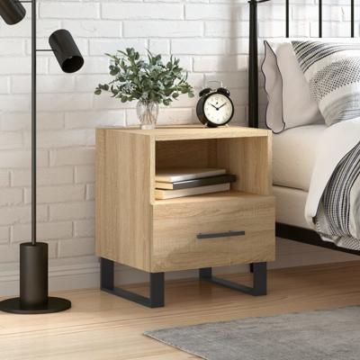 Nachtkastje 40x35x47,5 cm bewerkt hout sonoma eikenkleurig