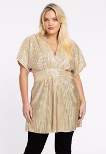 Yoek Tuniek plisse HANNELORE | Goud | Maat 58/60