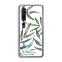 Tropical watercolor leaves: Xiaomi Mi Note 10 Pro Transparant Hoesje