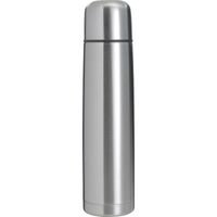 RVS thermosfles/isoleerkan 1 liter zilver