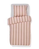 HEMA Dekbedovertrek 140x200/220cm Zacht Katoen Strepen Roze (lichtroze)