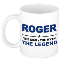 Naam cadeau mok/ beker Roger The man, The myth the legend 300 ml   -
