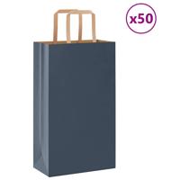 VidaXL Papieren zakken 50 st met hengsels 21x11x36 cm blauw