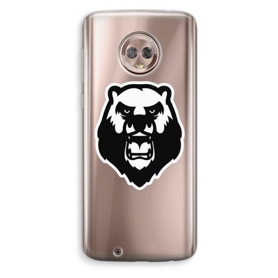 Angry Bear (white): Motorola Moto G6 Transparant Hoesje
