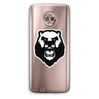 Angry Bear (white): Motorola Moto G6 Transparant Hoesje