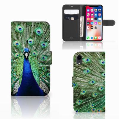 Apple iPhone Xr | Telefoonhoesje | Met pasjeshouder | Pauw
