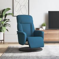 Fauteuil met voetensteun verstelbaar fluweel blauw Fauteuil met voetensteun verstelbaar fluweel blauw