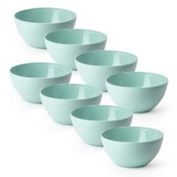 PlasticForte Schaaltjes - 8x stuks - kunststof - kommetjes - dessert/ontbijt - D14 x H6 cm - mintg