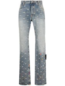 Off-White jean à effet taches de peinture - Bleu