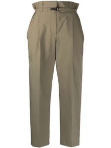 Brunello Cucinelli pantalon à taille haute froncée - Vert