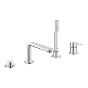 Badrandcombinatie Met Baduitloop Grohe Lineare New 4-gats Afbouwdeel Chroom