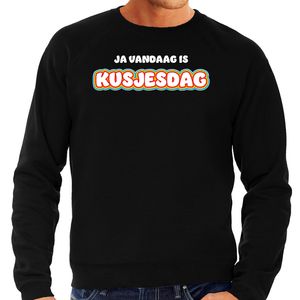 Verkleed sweater voor heren - kusjesdag - zwart - carnaval - foute party