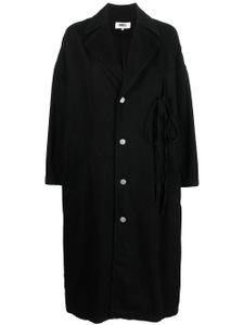 MM6 Maison Margiela manteau en jean à simple boutonnage - Noir