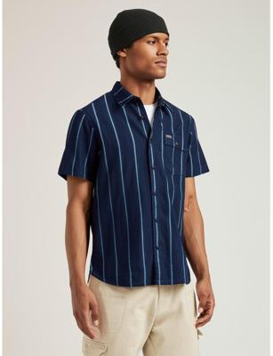 Petrol Men Shirt Short Sleeve Aop M-1050-sis428 Overhemd 5079 Dark Indigo